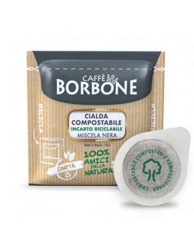 Caffè in cialda compostabile ESE 44 mm Caffe Borbone qualità Nera - in conf. da 100 pz - 44BNERA100N